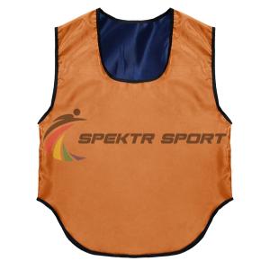 Купить Манишка футбольная двусторонняя Spektr Sport оранжево-синяя, р. 36-40 в Горняке 