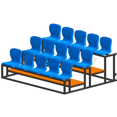 Купить Трибуна мобильная 3 ряда сиденья пластиковые на 15 мест в Горняке 